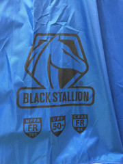 Black Stallion UB200 Core Flame-Resistant Industrial Umbrella, Blue 87.5 Inches