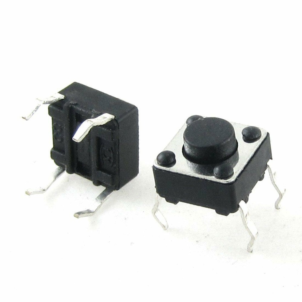 50PCS 6x6x5mm DIP Through-Hole 4pin Tactile Push Button Switch Momentary
