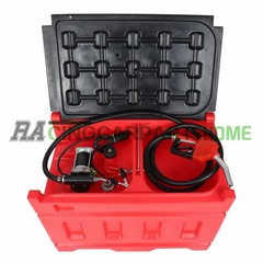 48Gallon Portable Gasoline Fuel Tank w/ 12V DC Electric Fuel Transfer Pump 15GPM