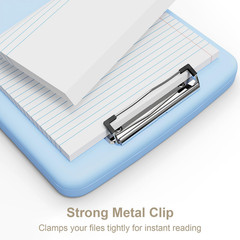 Dark Blue Clipboard with Storage & Pen Holder, 8.5×11, for Nurses & Teachers