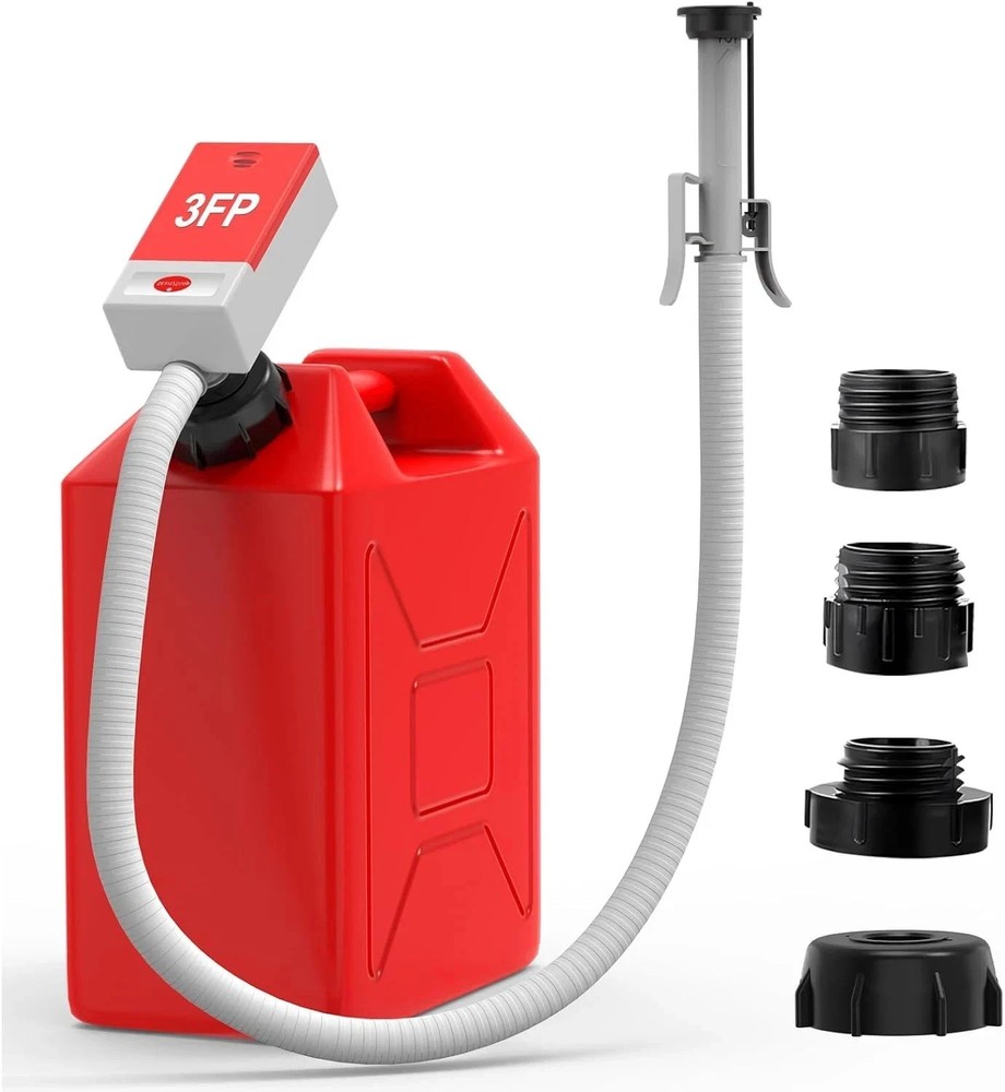 Fuel Transfer Pump with Auto Stop Sensor and 4 Tank Adapter, 3.2 Gallon per Minu