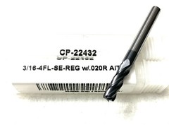 Carbide Plus CP-22432 3/16″ 4FL Corner Radius End Mill 0.02R Carbide AlTiN NEW