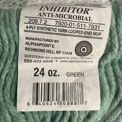 Skilcraft Inhibitor Anti-Microbial Mop Head 4 Ply Synthetic Yarn Looped End Mop