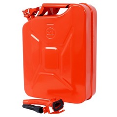 Portable 20L 5Gal Steel Jerry Can Set, Flexible Spout, Red, 4pcs