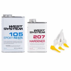 West System 105A Epoxy Resin, 207SA Special Clear Epoxy Hardener, 300 Pump Kit