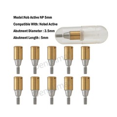 Implant Overdenture Abutment for NOBEL Active NP 3.5mm Dia 1/2/3/4/5mm Height