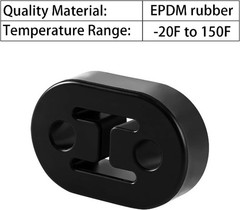 Universal Fit Exhaust Rubber Hanger Mount with 2 Holes, 0.47 Color: black-2PCS