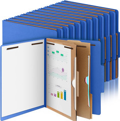 24 Pcs Pressboard Classification Folders with 2 Pocket Dividers,2 Inch Expansion
