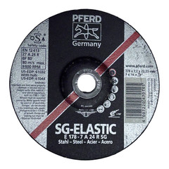 (10) PFERD 7 x 1/4 x 7/8 Grinding Wheels for Steel EDP 61032, E 178, SG-ELASTIC