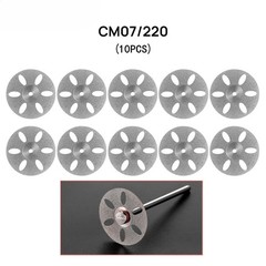 10 Pcs Dental Diamond Disc Wheel Teeth Cutting Polishing Discs/Mandrel 19/22 mm