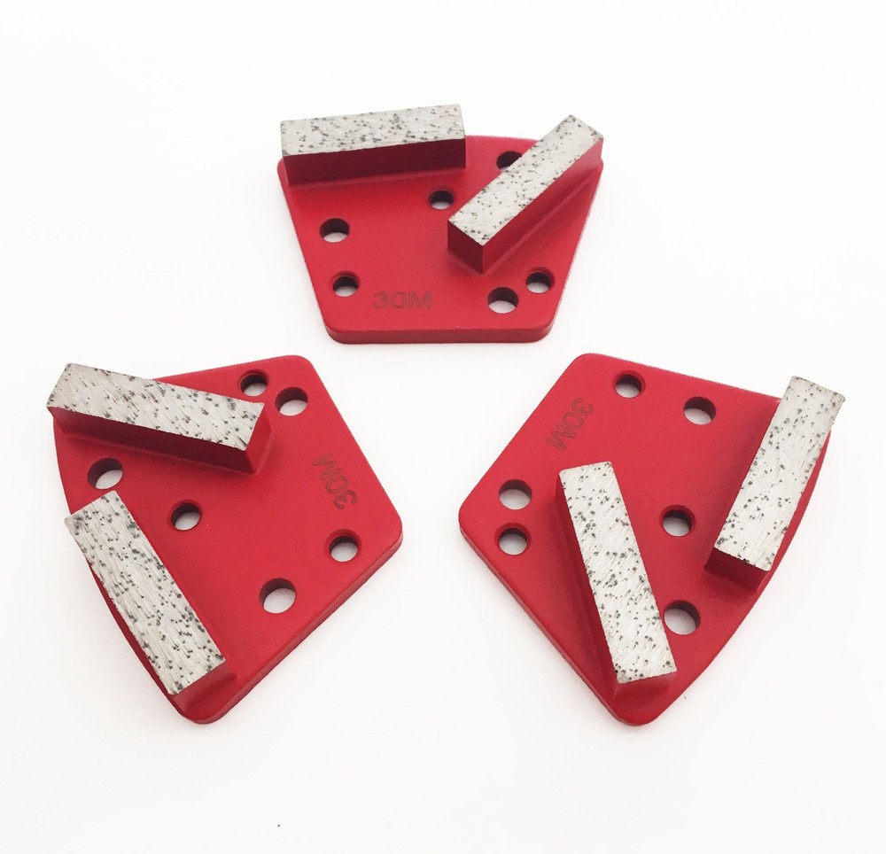 3PK 30/40 Grit Medium Bond Trapezoid HTC Grinding Disc/Plate/Shoe-Premium Grade