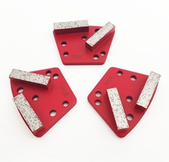 3PK 30/40 Grit Medium Bond Trapezoid HTC Grinding Disc/Plate/Shoe-Premium Grade