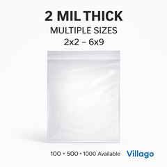 Clear Zip Seal Plastic Bags 2 Mil Heavy Duty Poly Reclosable Zipper Top Lock 2ML