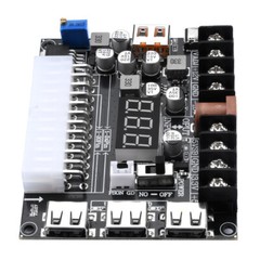 20/24Pin ATX Power Supply Breakout Board Adjustable Voltage Module + Case New