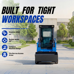 TYPHON STOMP 509 Wheeled Skid Steer Loader 25hp Kubota EPA Engine w 4 Attachment