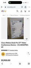 Cisco Webex Desk Pro 27″ Video Conference CS-DESKPRO-K9 TTC7-27 Open Box crack