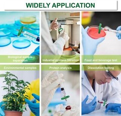 50 Pack Sterile Syringe Filter PES Membrane Filtration 33mm 0.22μm Lab Filters