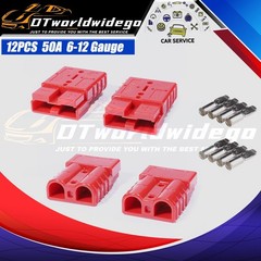 12Pcs 50A 10-12 Gauge Battery Quick Connect Winch Connector Plug Power Supply