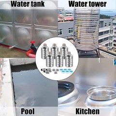 JUXILPP 6pcs 304 Stainless Steel Automatic Float Valve 1/2″ and 3/4″ Connecti…