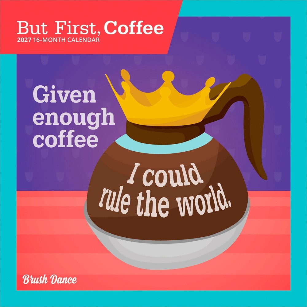 But First, Coffee | 2027 7×14″ (Hanging) Monthly Mini Wall Calendar