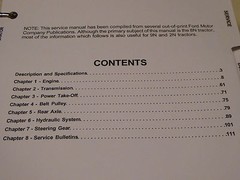 Ford 2N, 8N, 9N Tractor Repair Service Manual, Parts Catalog, Operators Manual