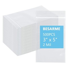 500 Pcs 3×5 Inch Clear Resealable Plastic Bags Mini Poly Zip Lock Storage Gifts
