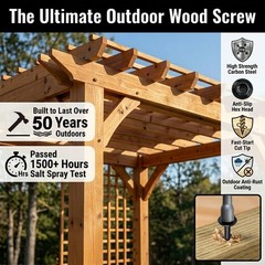 Heavy-Duty Black Timber Structural Wood Screw with Hex Socket #14 x 6 Extra Long