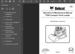 BOBCAT T590 COMPACT TRACK LOADER OPERATORS SERVICE REPAIR SHOP MANUAL PDF USB