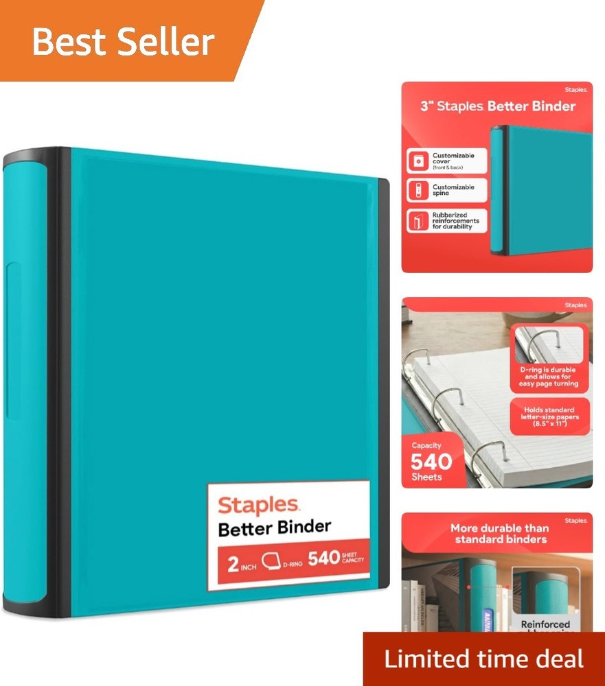 Heavy-Duty 2-Inch D-Ring View Binder with Reinforced Spine – Holds 540 Sheets