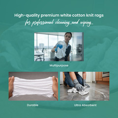White Knit Rags 50 LB Box – T-Shirt Wiping Bulk Cleaning Cloths