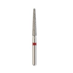 10pc Dental Diamond Bur 850/016F FG Round End Taper Fine Grit Red High Speed Bur