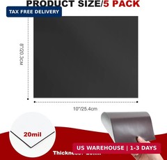Magnetic Sheets with Adhesive Backing, 8″ x 10″, 5 Pack Flexible Magnet Sheets w