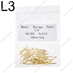 30 Pcs Dental Screw Post 24K Gold Plated Conical Refills S/M/L/XL For Root Canal