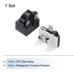 Refrigerators PTC Starter Relay 3 Pin 4.7 Ohm Overload Protector 1/2HP