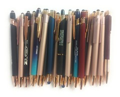 20ct Lot Misprint Metal Retractable Click Pens by Color: Mixed w/ROSE GOLD Trim
