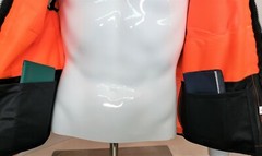 FX HI-ISIBILITY Surveyor Three Tones Orange Safety Vest Solid front & Mesh back
