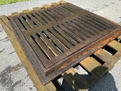 Unused Cast Iron Storm Drain Catch Basin Frame With Grate 32.5” X 32.5”