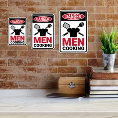 Portrait Round Plus Danger Men Cooking (Kitchen) Wall or Door Sign