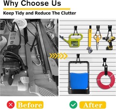 Slatwall Accessories 22 Pack Heavy Duty Steel Slatwall Hooks Garage Tool Hangers