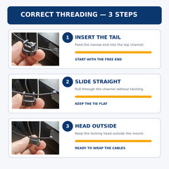 50PCS Nylon Cable Tie Buckle, Heavy Duty Self-Locking Zip Tie Holder