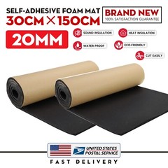 2Roll 59″x12″ Self-Adhesive Sound Insulation Acoustic Foam, Sound Proof Padding