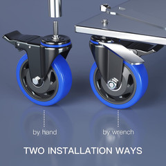 Stem Caster Wheels 5 Inch Heavy Duty Threaded Stem Mount Casters Set of 4 With