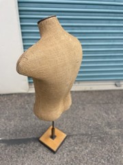 Vintage Brown Burlap Eddie Bauer Adult Male Dress Form Mannequin Body Torso Rare