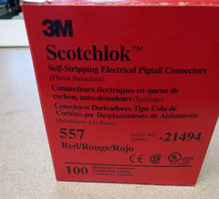 3M Scotchlok Electrical IDC 557, 22-16 AWG, Red, Bag of 100 | Pigtail, Sel