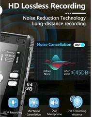 64GB Digital Recorder with Voice Activation – 4552 Hours for Lectures & Meetings