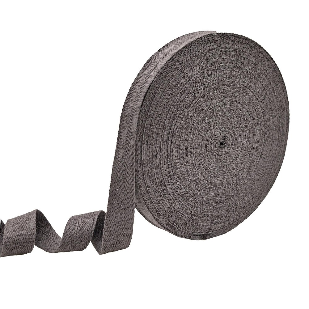 Dark Gray Twill Tape 3/4 Inch Wide – 40 Yards Herringbone Cotton Webbing Bias…