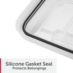 Sterilite 8.5 Gallon Small Gasket Tote, IP68 WaterProof Plastic Storage Bin