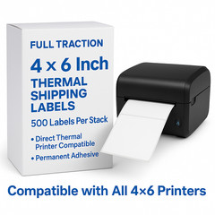 4″x6″ Direct Thermal Shipping Labels Fanfold for all 4×6 printers 500 per stack