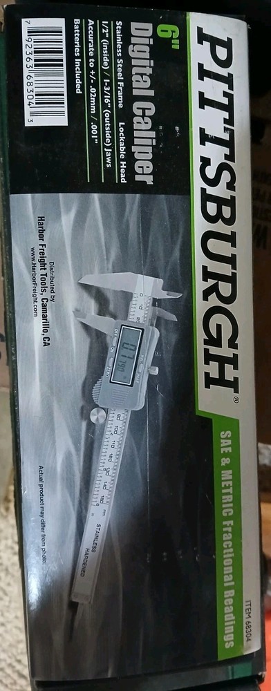 PITTSBURGH 6″ Digital Caliper SAE & Metric Fractional Readings .001″ in / .02mm