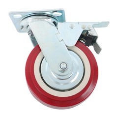 4Pcs Polyurethane 8″ × 2″ Heavy Duty Swivel Caster Wheel With Belt Brake Casters